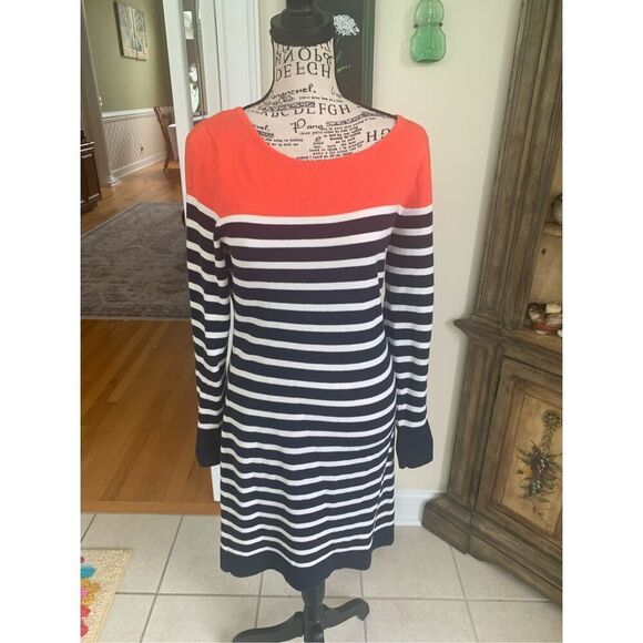 Banana Republic Stripped Navy Blue Dress - Picture 8 of 9